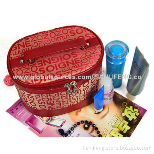 Polyester and PU Cosmetic Bag, High Capacity